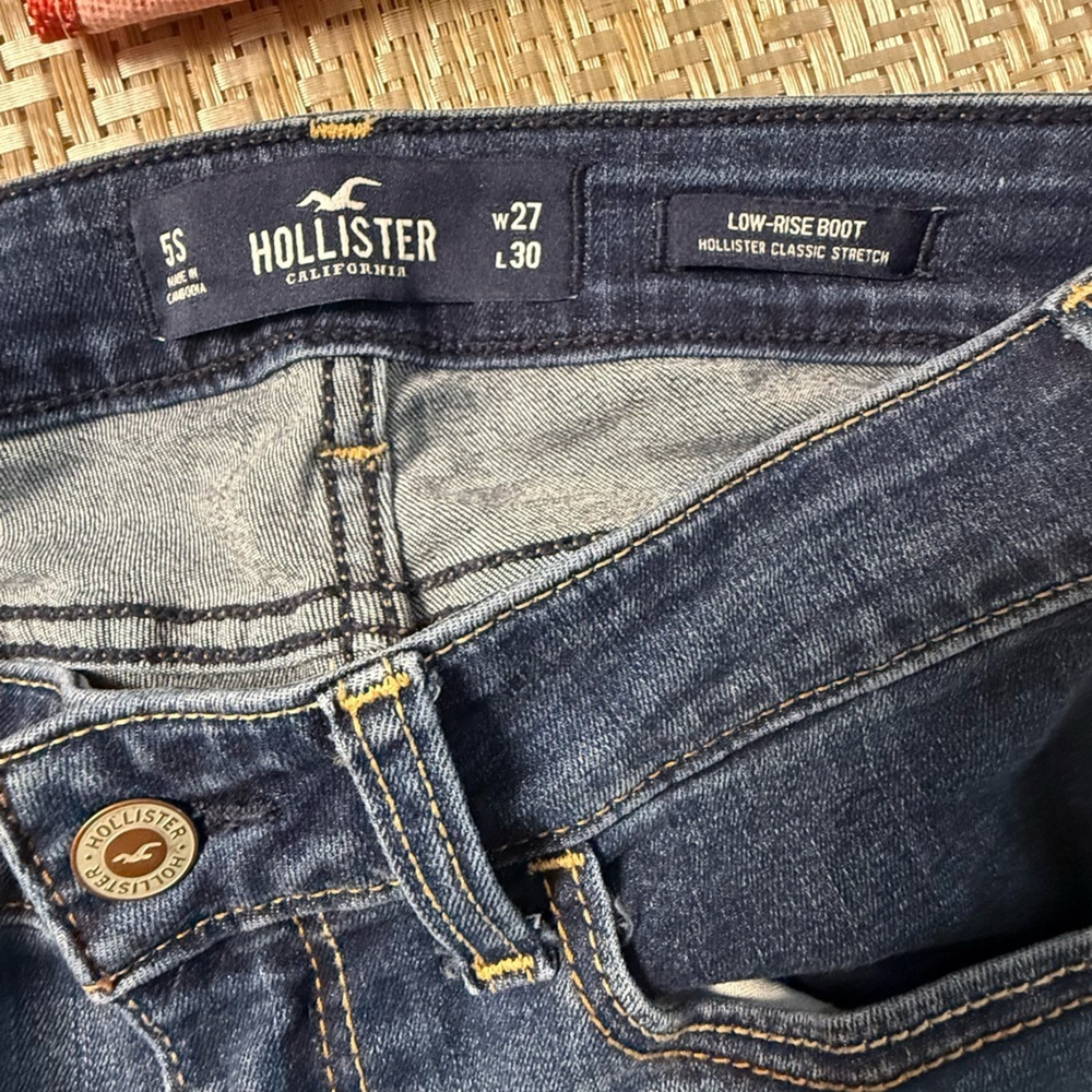 Hollister Dark Blue Distressed Flare Jeans - Picture 11 of 13